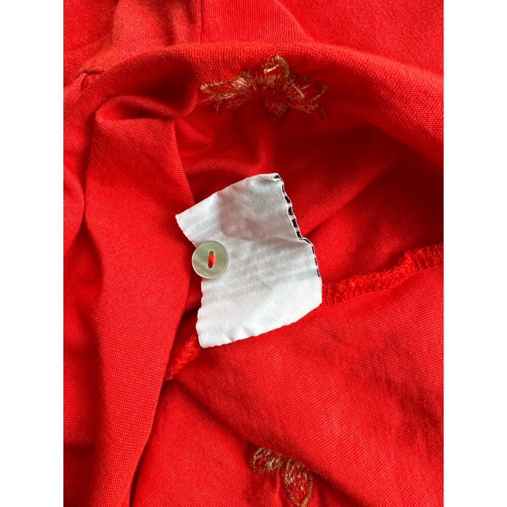 Johnny Was Embroidered Short Sleeve Cotton Dress in Red Size S - Picture 9 of 9